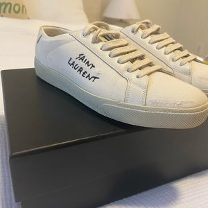 Saint Laurent COURT CLASSIC EMBROIDERED SNEAKERS